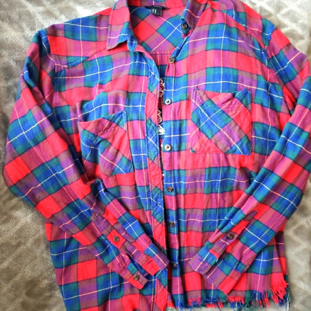 ❣Forever 21 Plaid Front Pocket Shirt❣